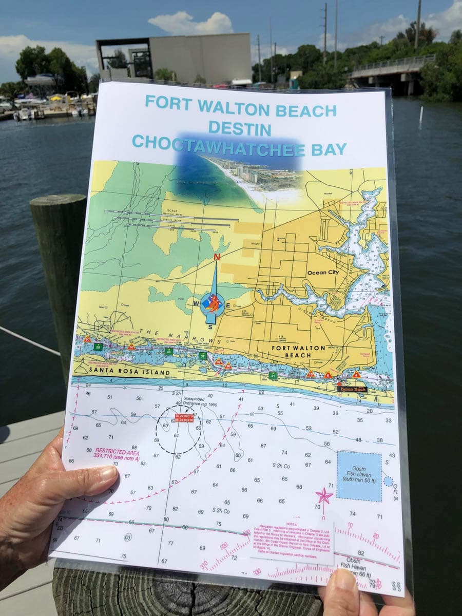 Choctawhatchee Bay Nautical Chart - Fort Walton Beach and Destin